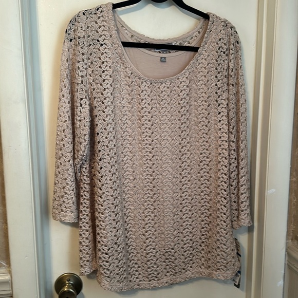 JM Open Weave Top with Camisole Size XL NWT - Picture 1 of 7